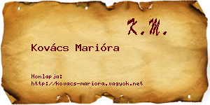 Kovács Marióra névjegykártya
